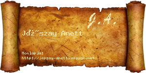 Jászay Anett névjegykártya