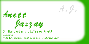 anett jaszay business card